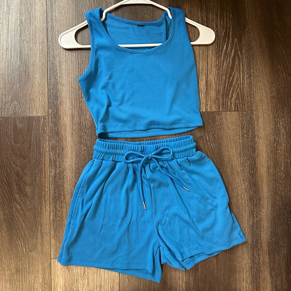 Amazon Blue Set tank and shorts